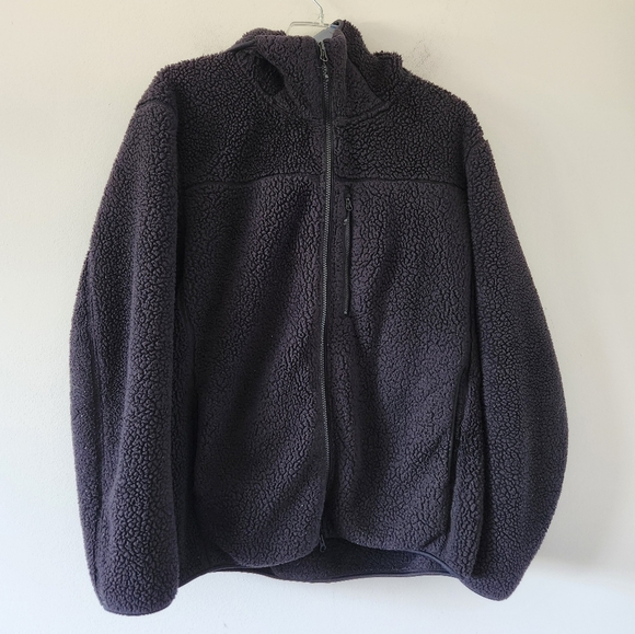 UNIQLO | Men's Black Fleece Jacket Teddy Sherpa Sz L - Picture 2 of 5